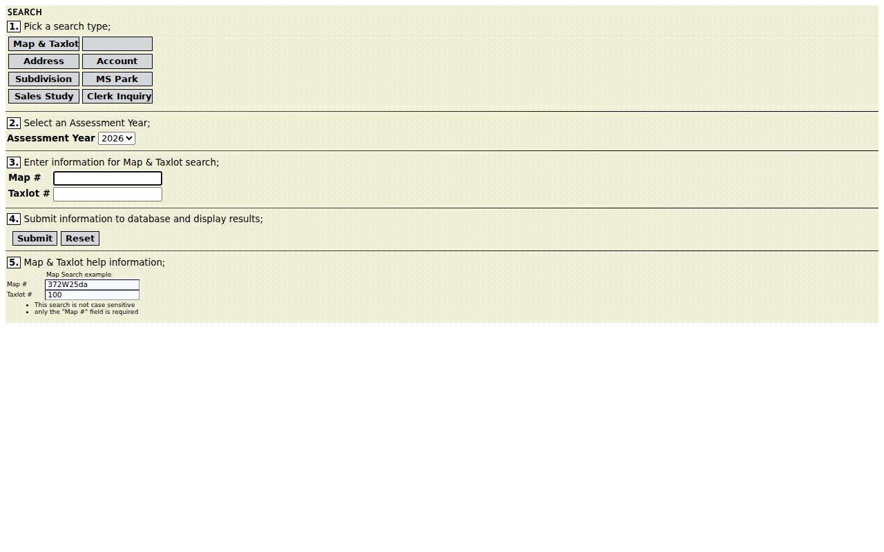 Jackson County residents directory Property Data Online search choices