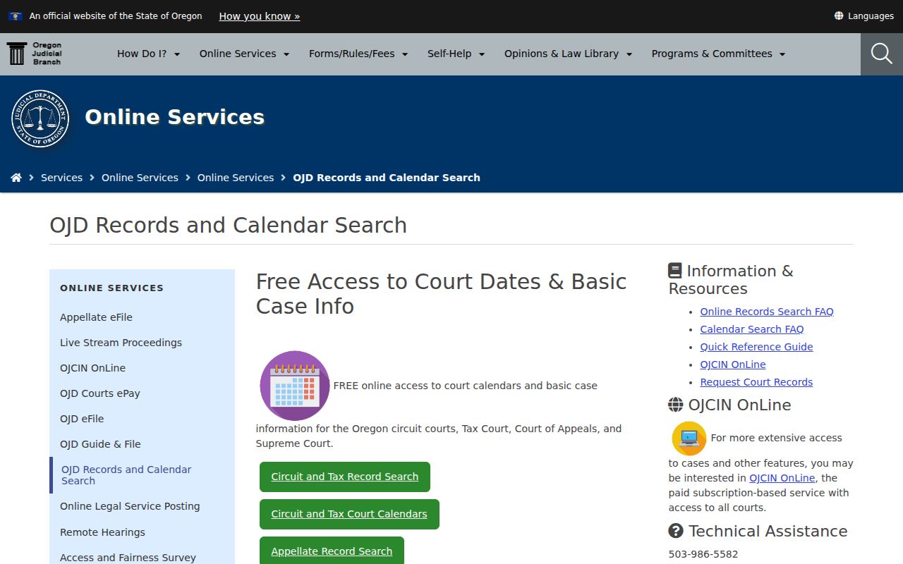 Jackson County residents directory Oregon court records status page